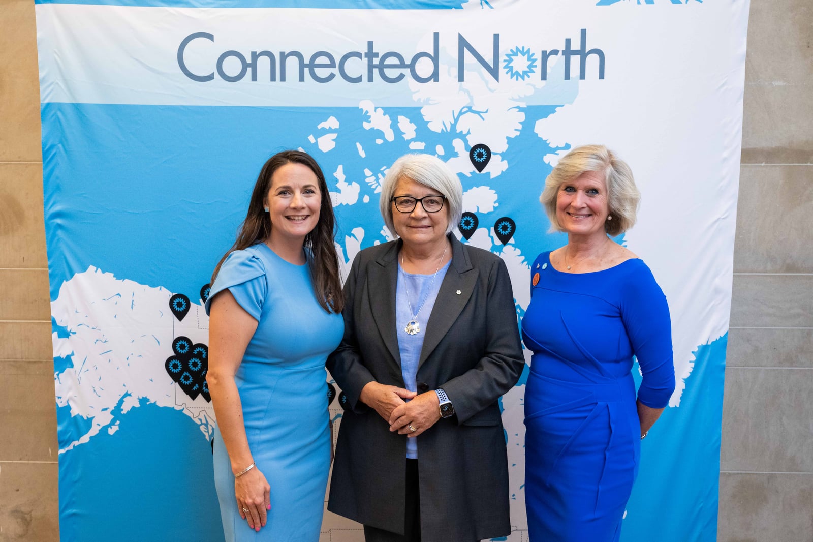 Jennifer Corriero (left), Mary Simon (centre), and Willa Black (right) at Connected North’s 10 year anniversary.